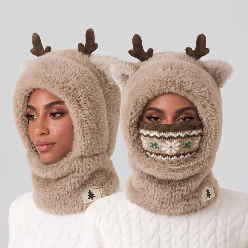 Reindeer Fuzzy Winter Hood