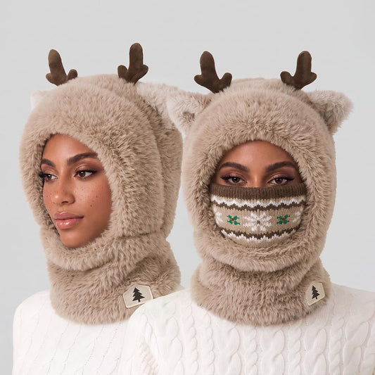 Reindeer Fuzzy Winter Hood