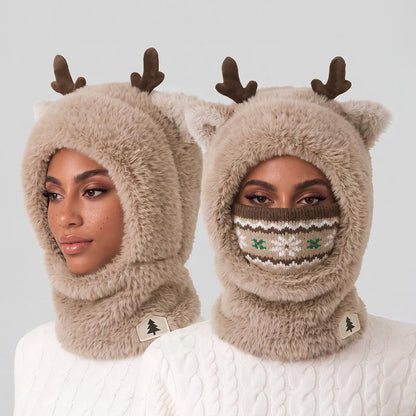Reindeer Fuzzy Winter Hood