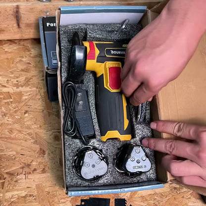 Yellow mini grinder kit with two batteries